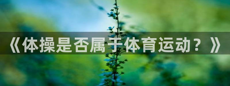 vsport体育：《体操是否属于体育运动？》